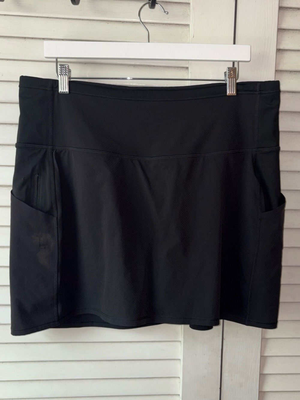 Athleta Action Skort Dobby 14.5 Black 1X Athletic Tennis Golf Pockets - Picture 2 of 5